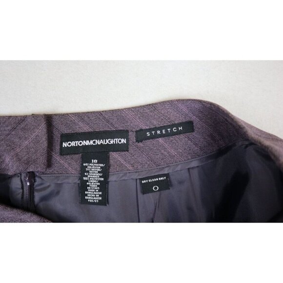 NORTON MCNAUGHTON - WOMEN'S PURPLE STRIPED PENCIL SKIRT - SIZE 18 - BUSINESS - Picture 4 of 7
